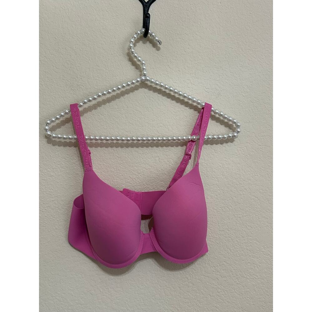 Juicy Couture Push Up Bra Size 38C Pink Padded Support Adjustable Straps Y2K